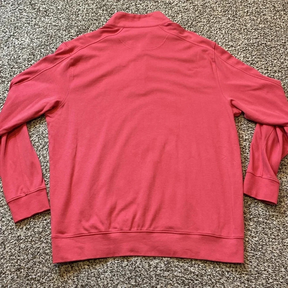 Greg Norman Pullover zip Up Sweater Coral Pink/Blue - Picture 4 of 6